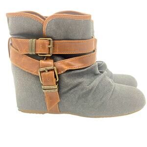 Aldo Gray and Brown Ankle Boots